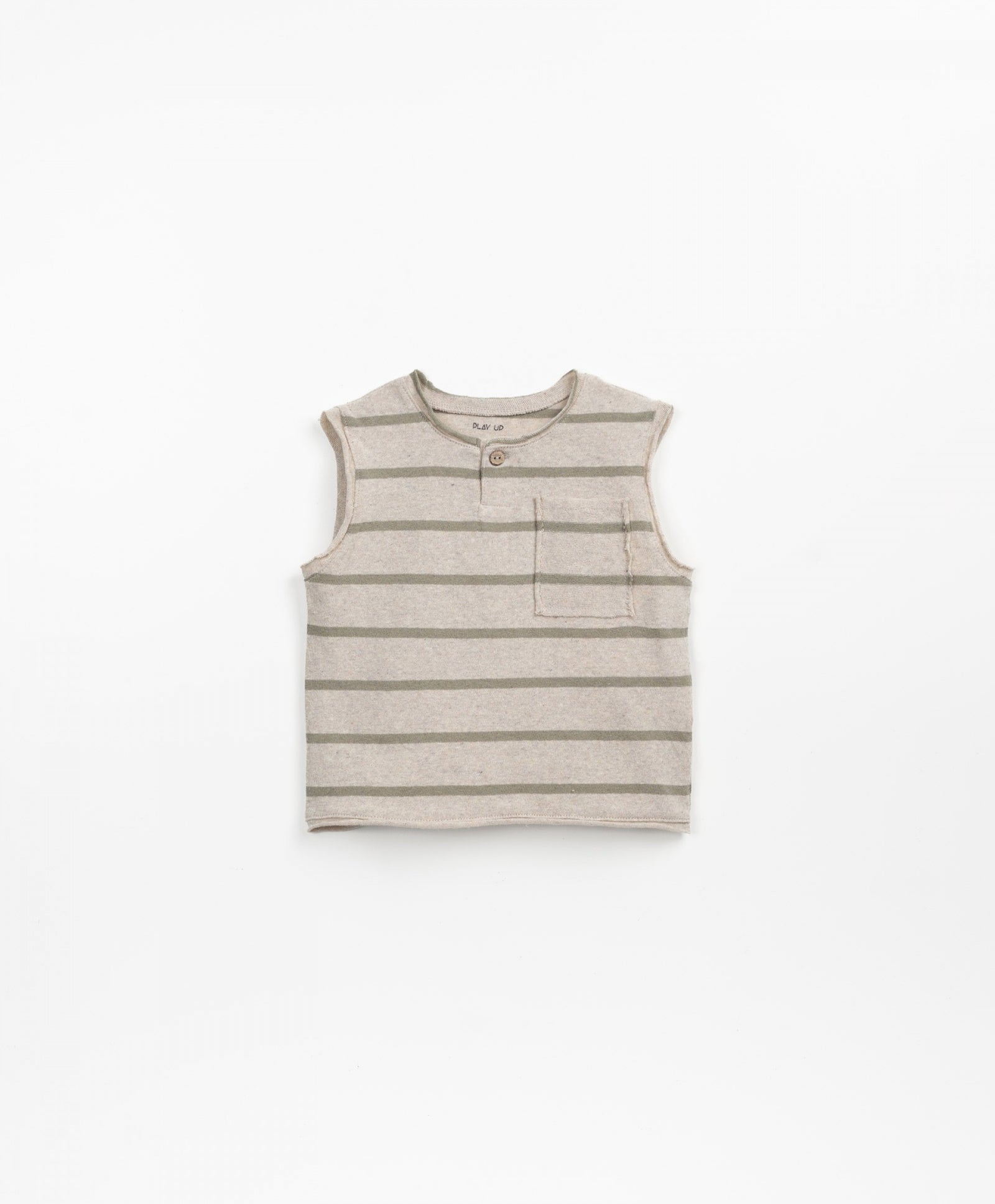 Play Up Sleeveless Striped Tee | Green Stripes
