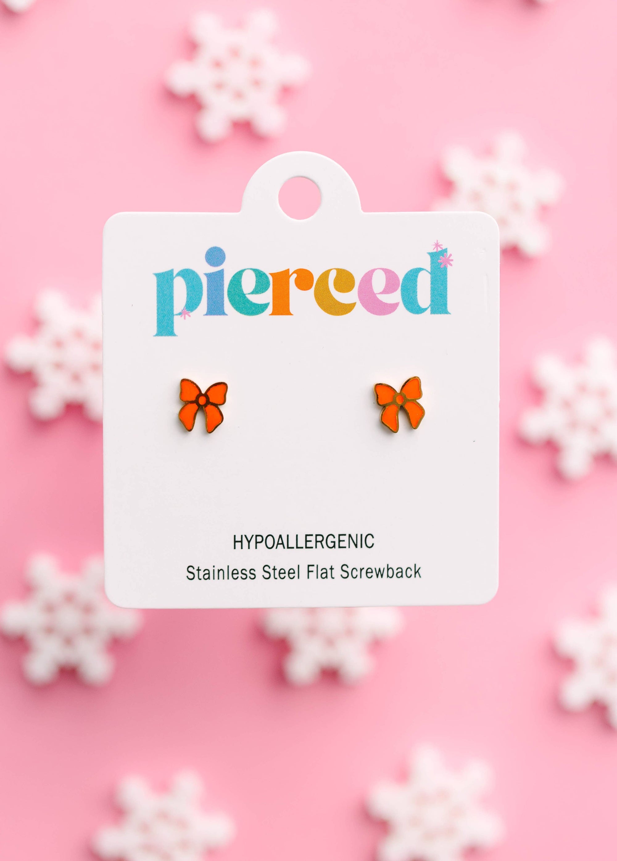 Pierced Co. Red Bow Screwback Earrings