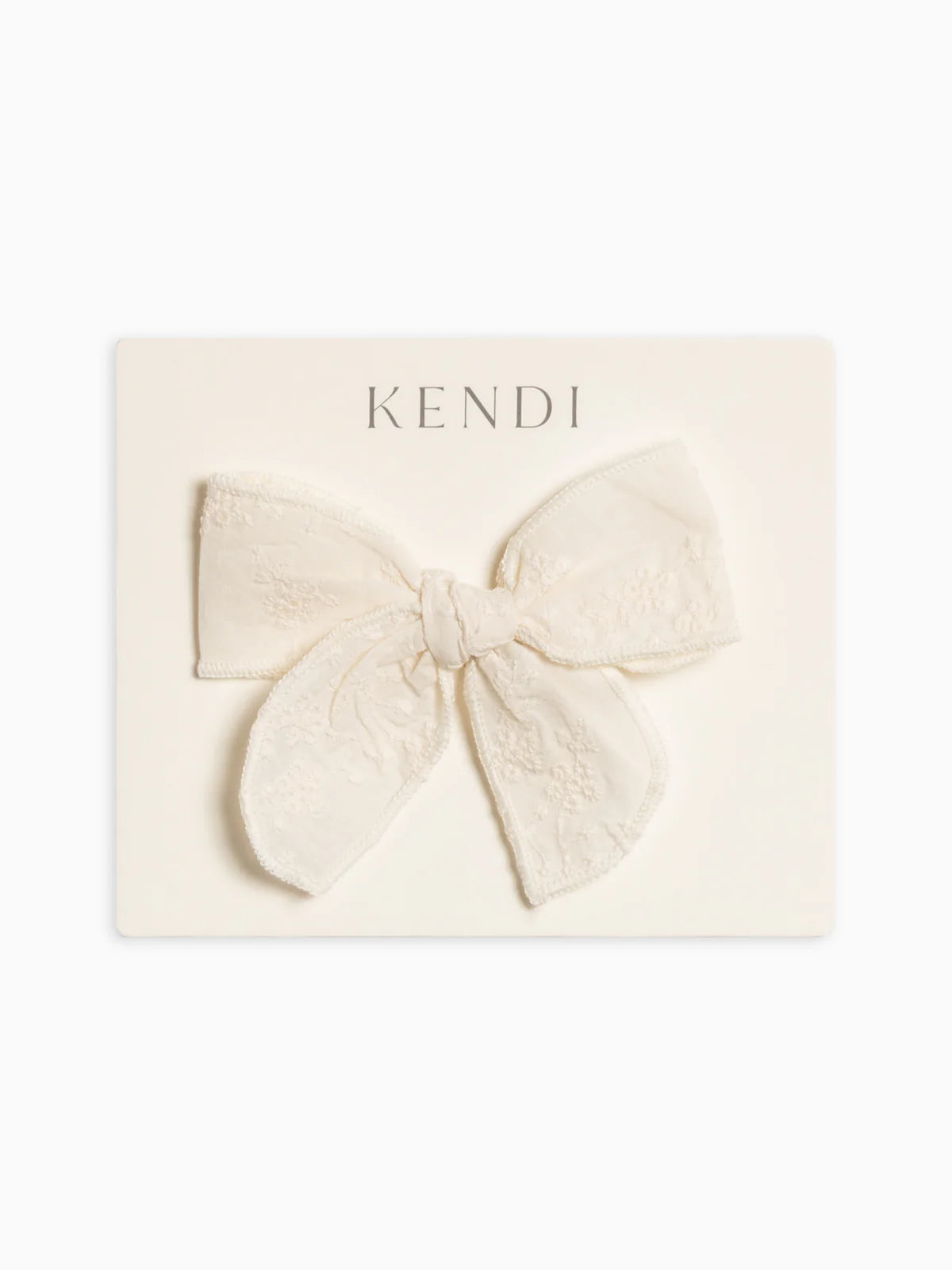 Kendi Eyelet Bow Clip | Ivory