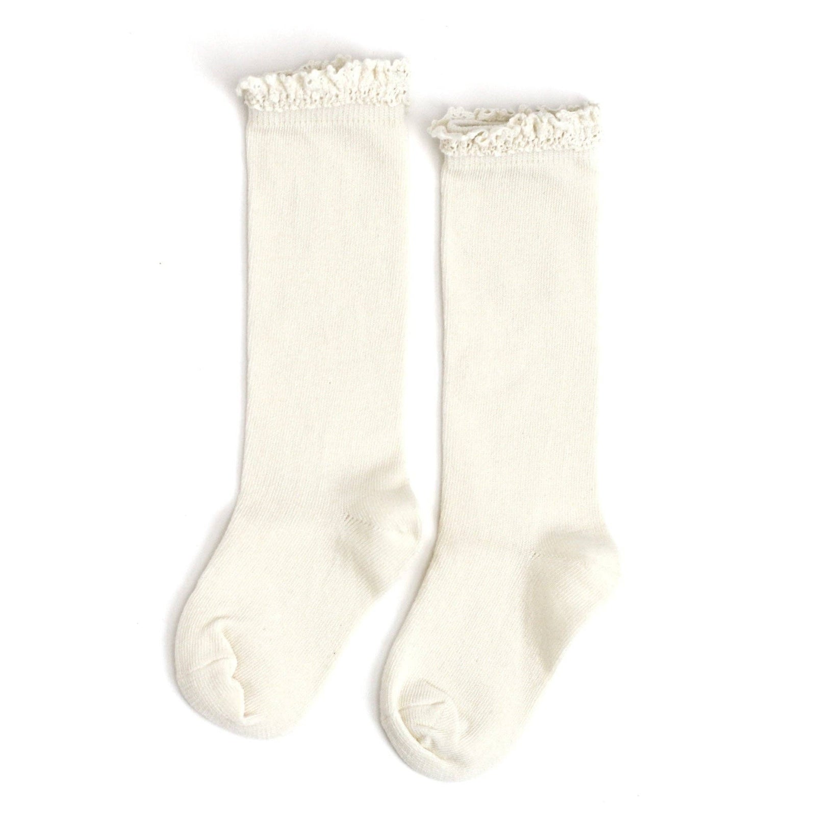 Little Stocking Co. Lace Top Knee High Socks | Ivory