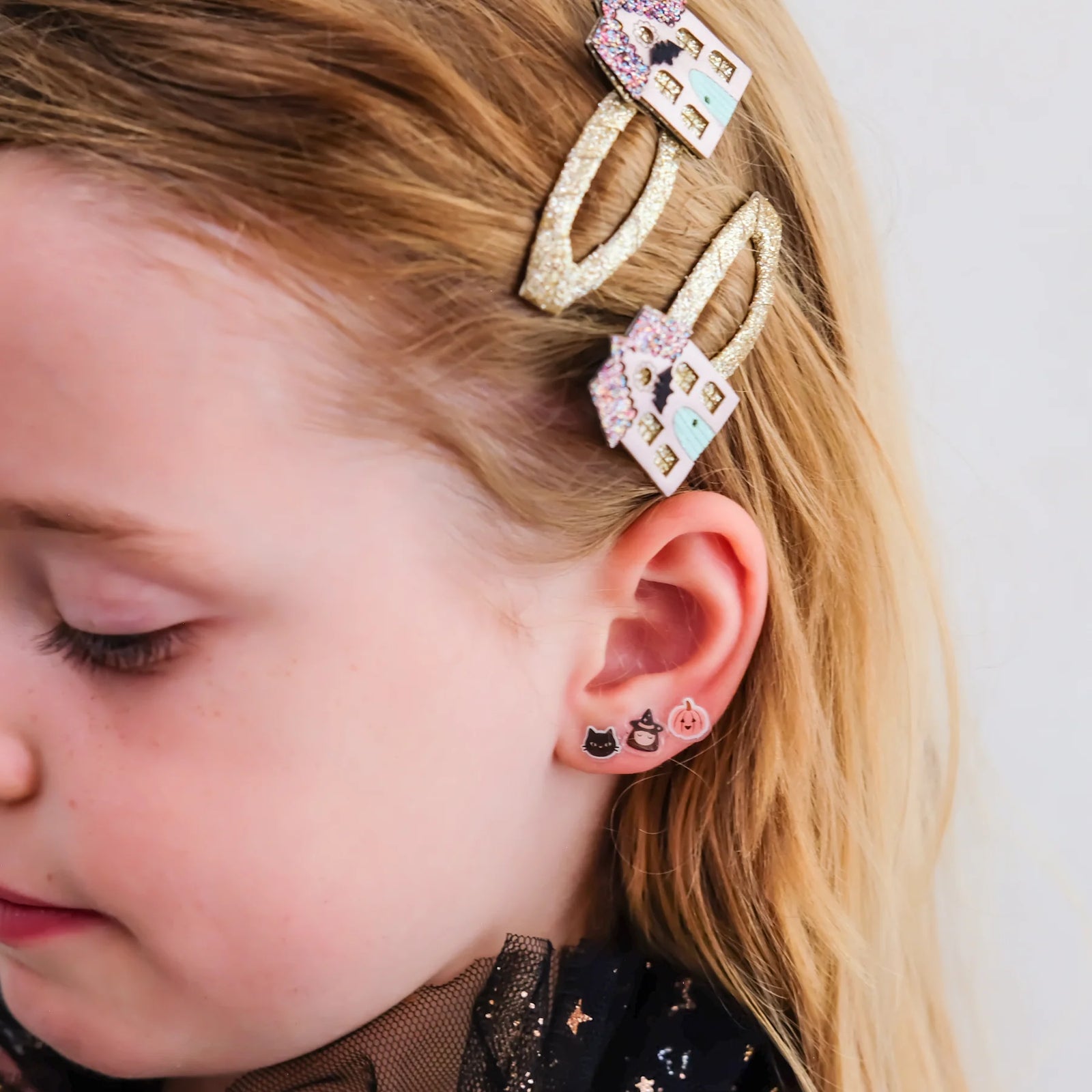 Mimi & Lula Haunted House Stick-On Earrings