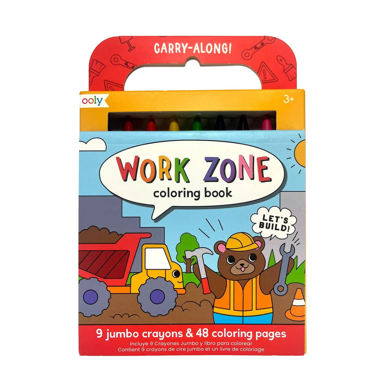 OOLY Carry Along Crayons & Coloring Book Kit | Work Zone