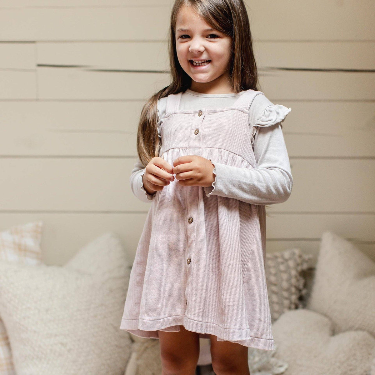 Burt's Bees Baby Flutter Organic Tee & Thermal Dress Set | Soft Violet