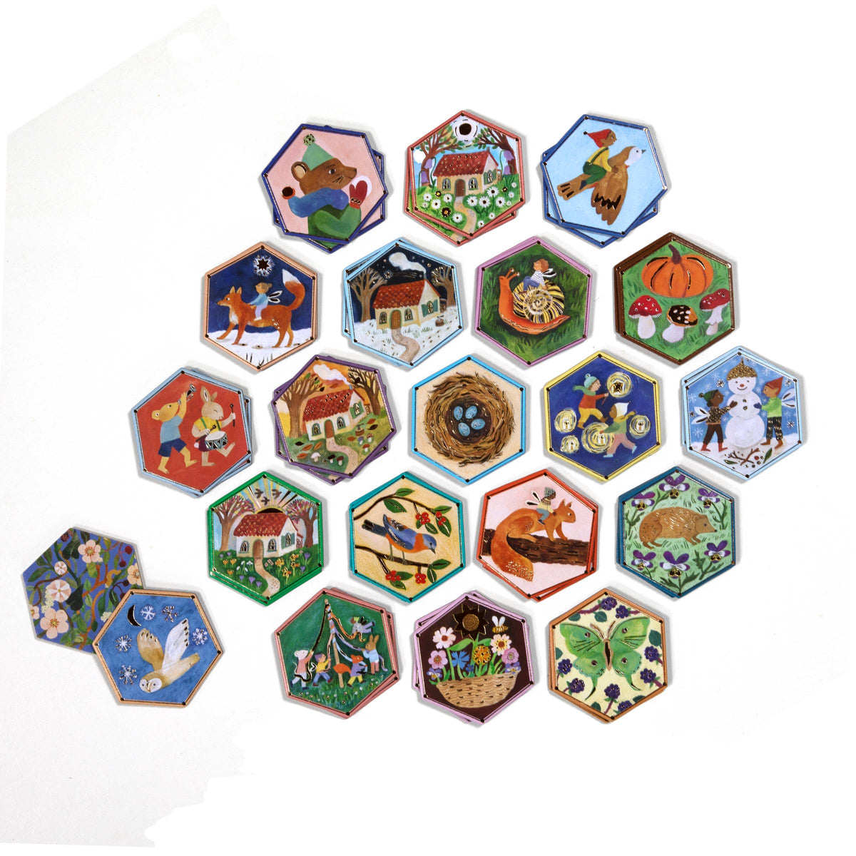 eeBoo Cottage Fairies Hexagon Memory & Matching Game