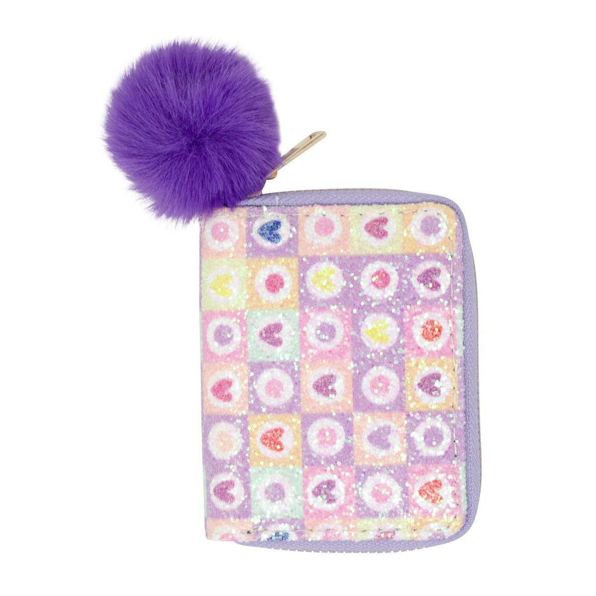 Glitter Hearts Wallet | Purple