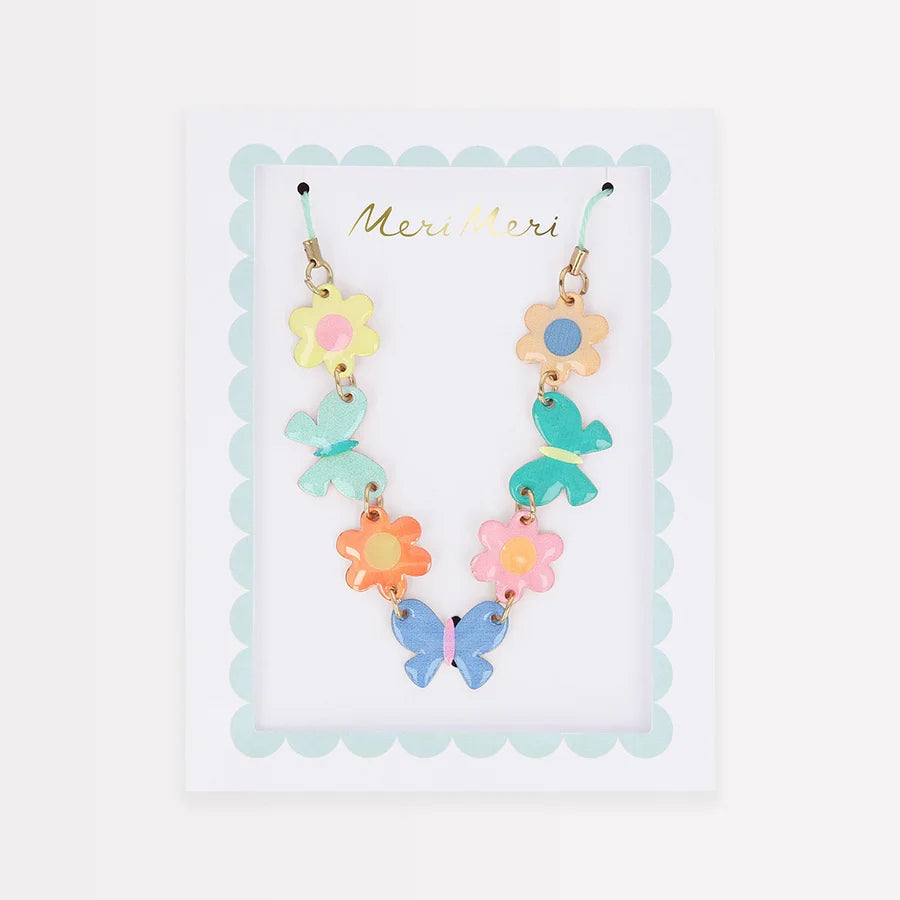 Meri Meri Butterflies and Flowers Enamel Necklace
