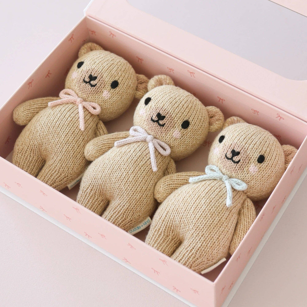 cuddle+kind Baby Honey Bear | Blush  Bow