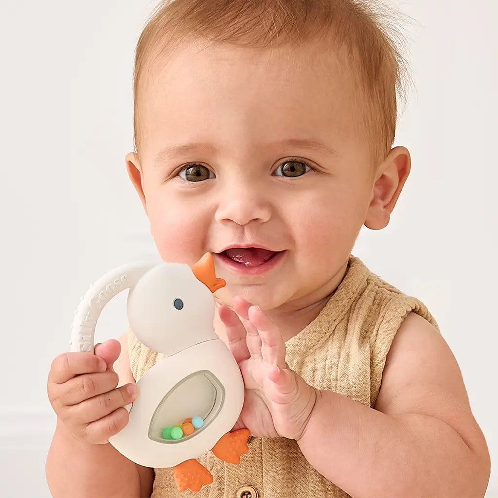 Itzy Ritzy  Bitzy Shake Silicone Teether with Rattle | Goose