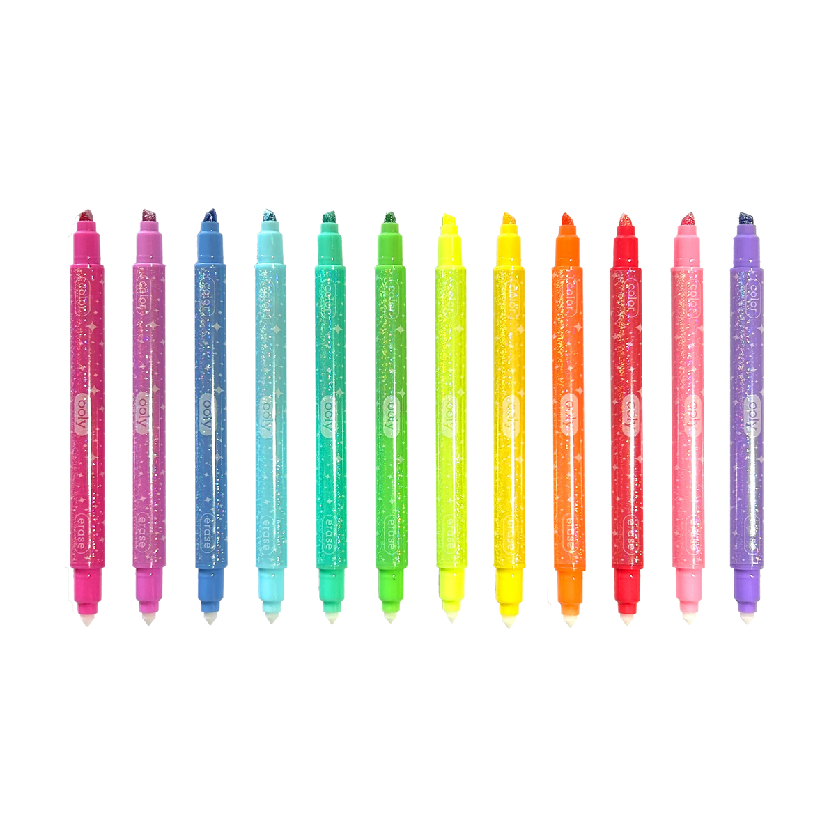 OOLY Make no Mistake! Glittery Erasable Markers | Set of 12