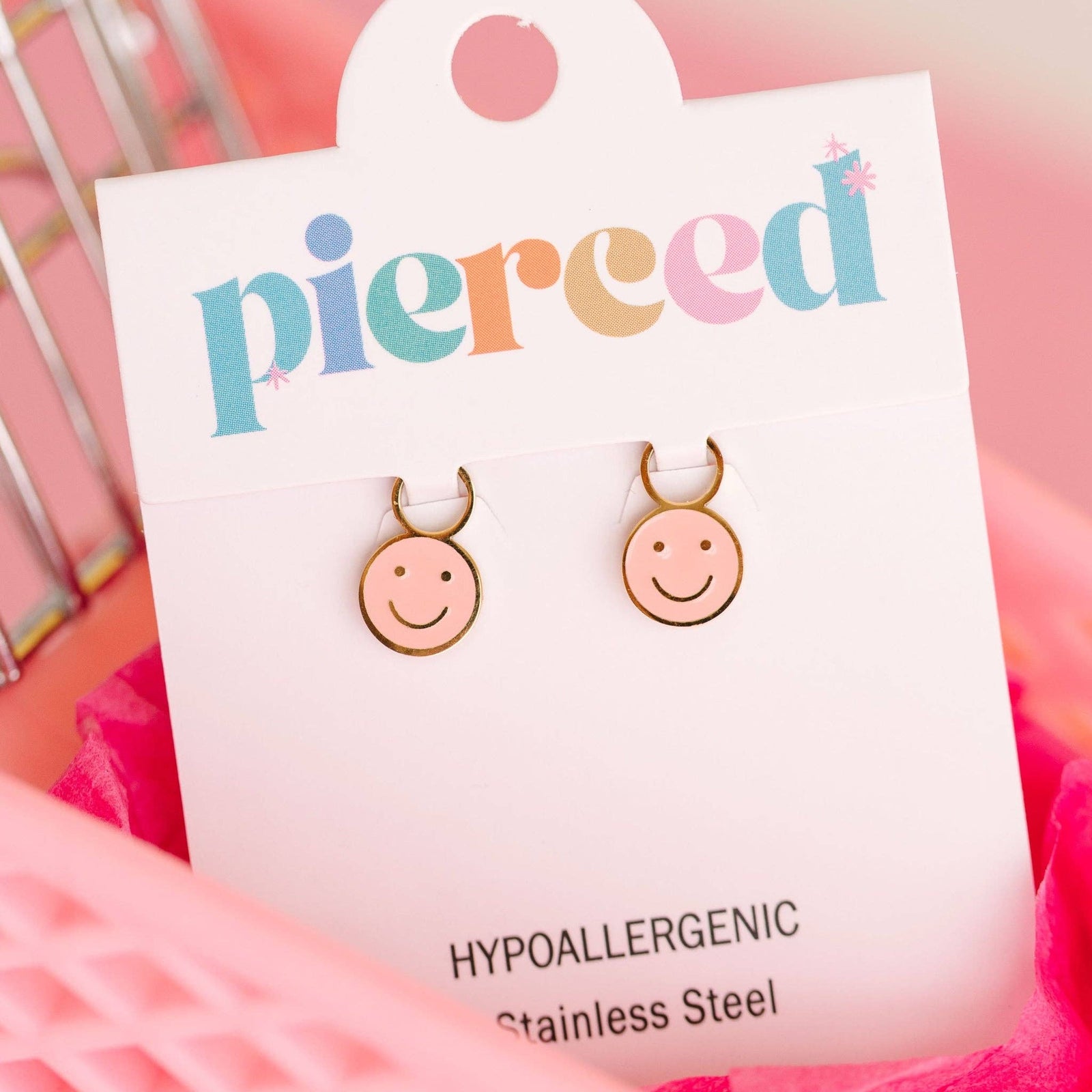 Pierced Co - Pink Smiley Charms