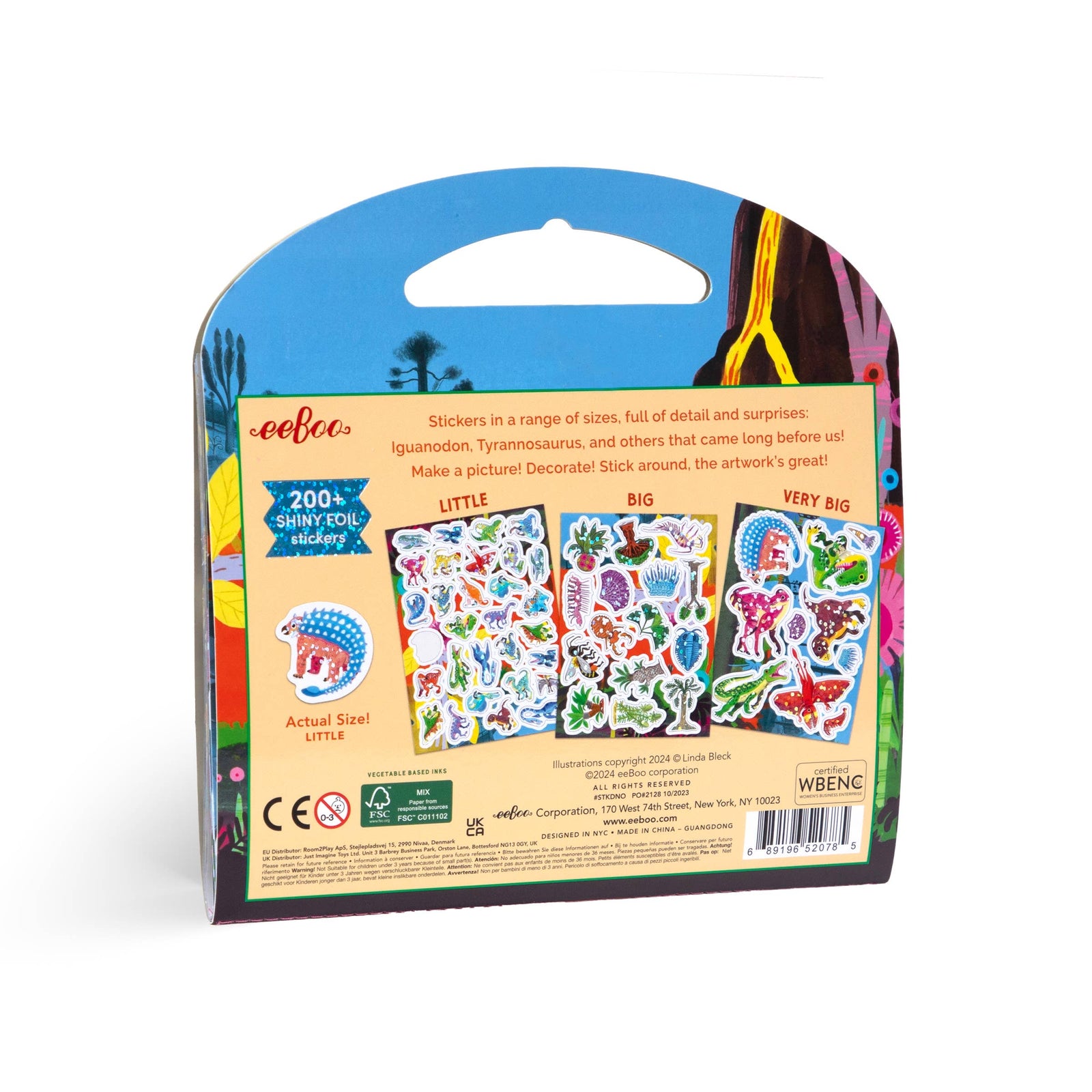 eeBoo Dinosaurs Shiny Sticker Book