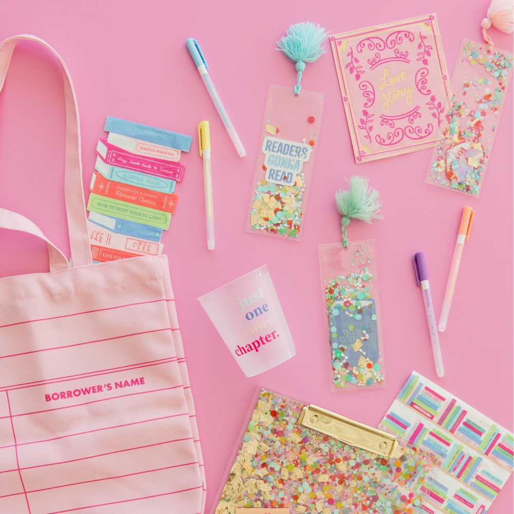 "Book Lover" Confetti Bookmark