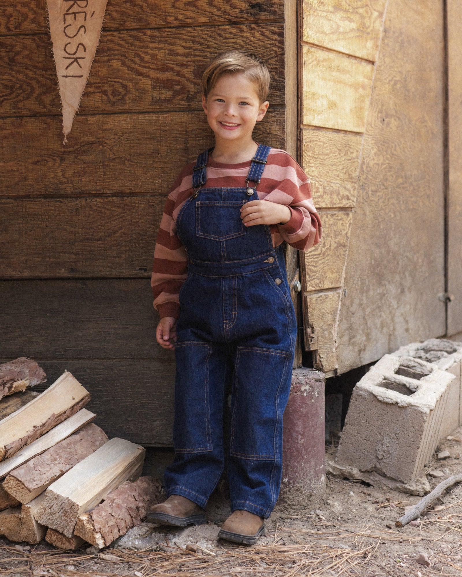 Rylee + Cru Oversized Sweatshirt | Brick + Clay Stripe