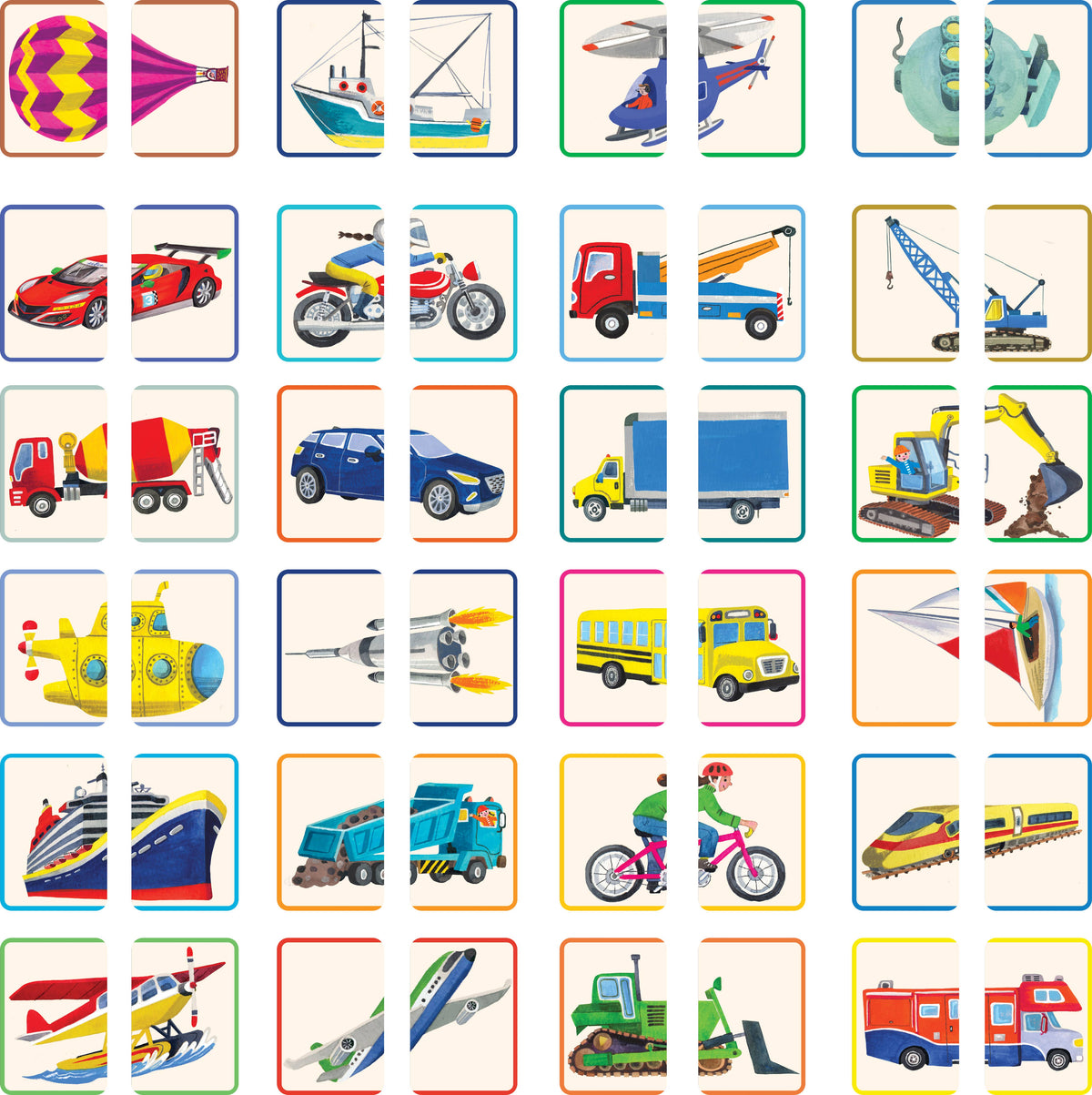 eeBooVehicles Memory Match & Make Card Game