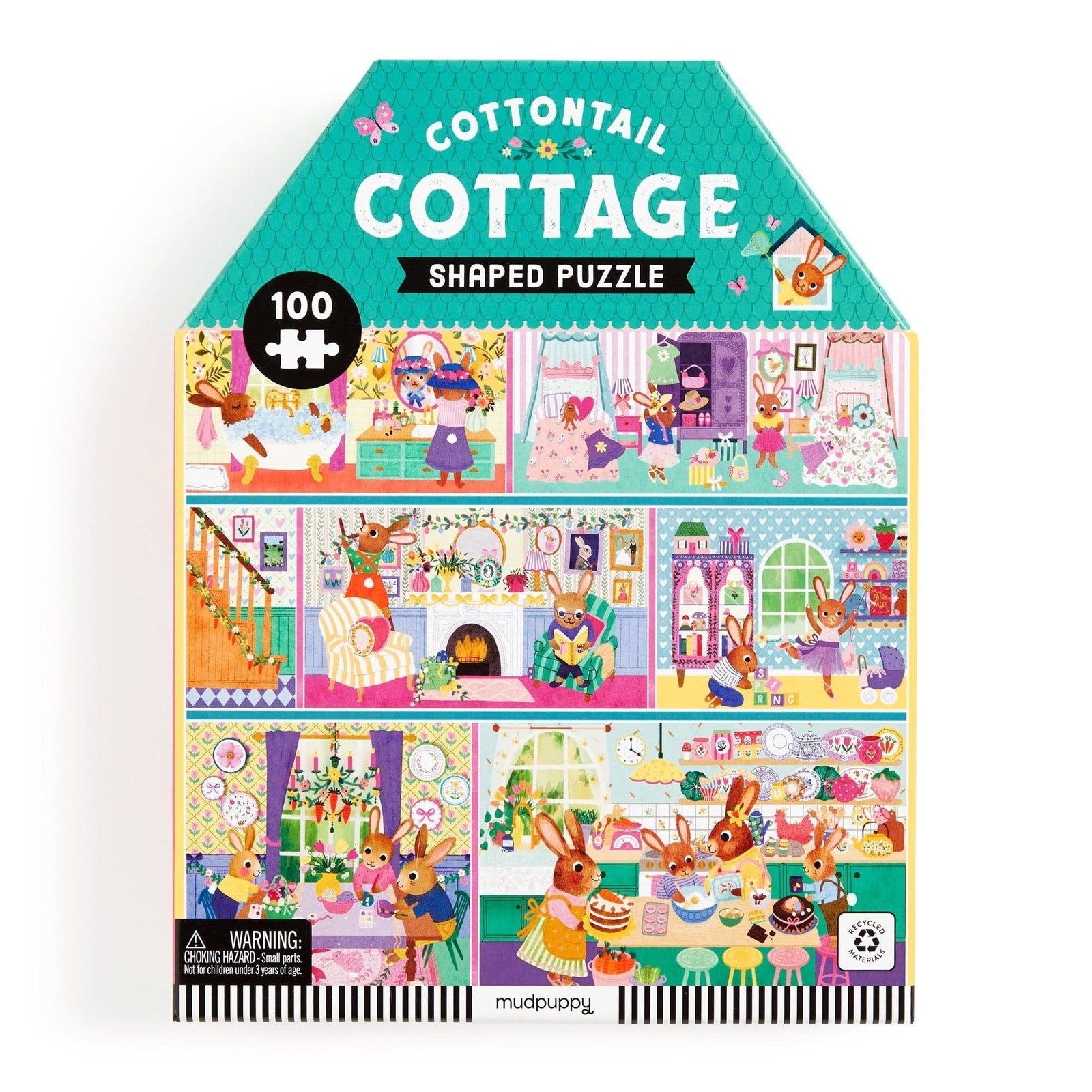Chronicle Books - Cottontail Cottage 100 Piece House-shaped Puzzle
