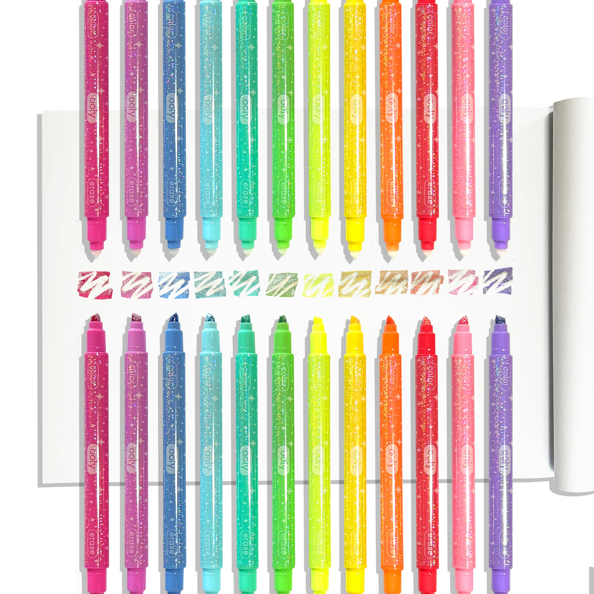 OOLY Make no Mistake! Glittery Erasable Markers | Set of 12