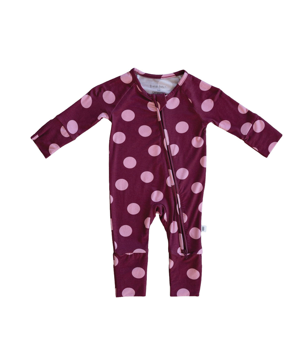 Forever French Baby Bamboo Zip Pajamas | Heather Rose Dot