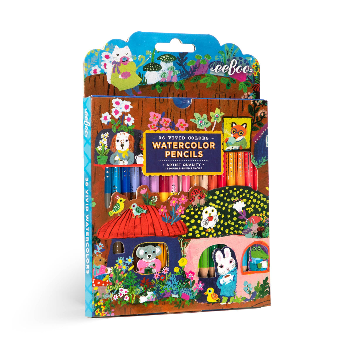 eeBoo | Yumi's Mushrooms 18 Double-Sided Watercolor Pencils