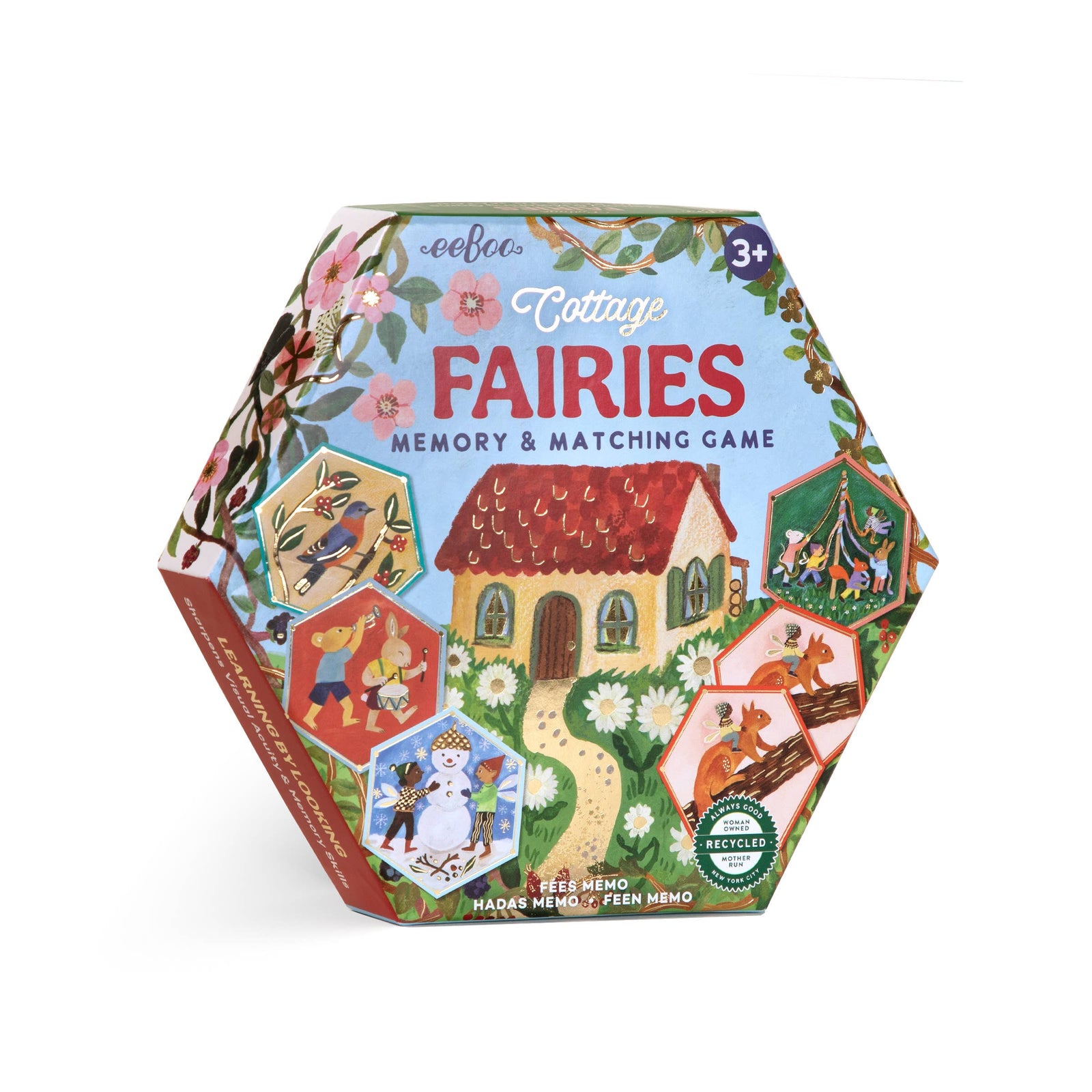 eeBoo Cottage Fairies Hexagon Memory & Matching Game