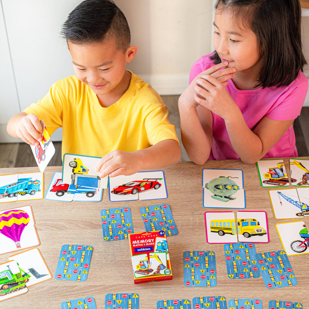 eeBooVehicles Memory Match & Make Card Game