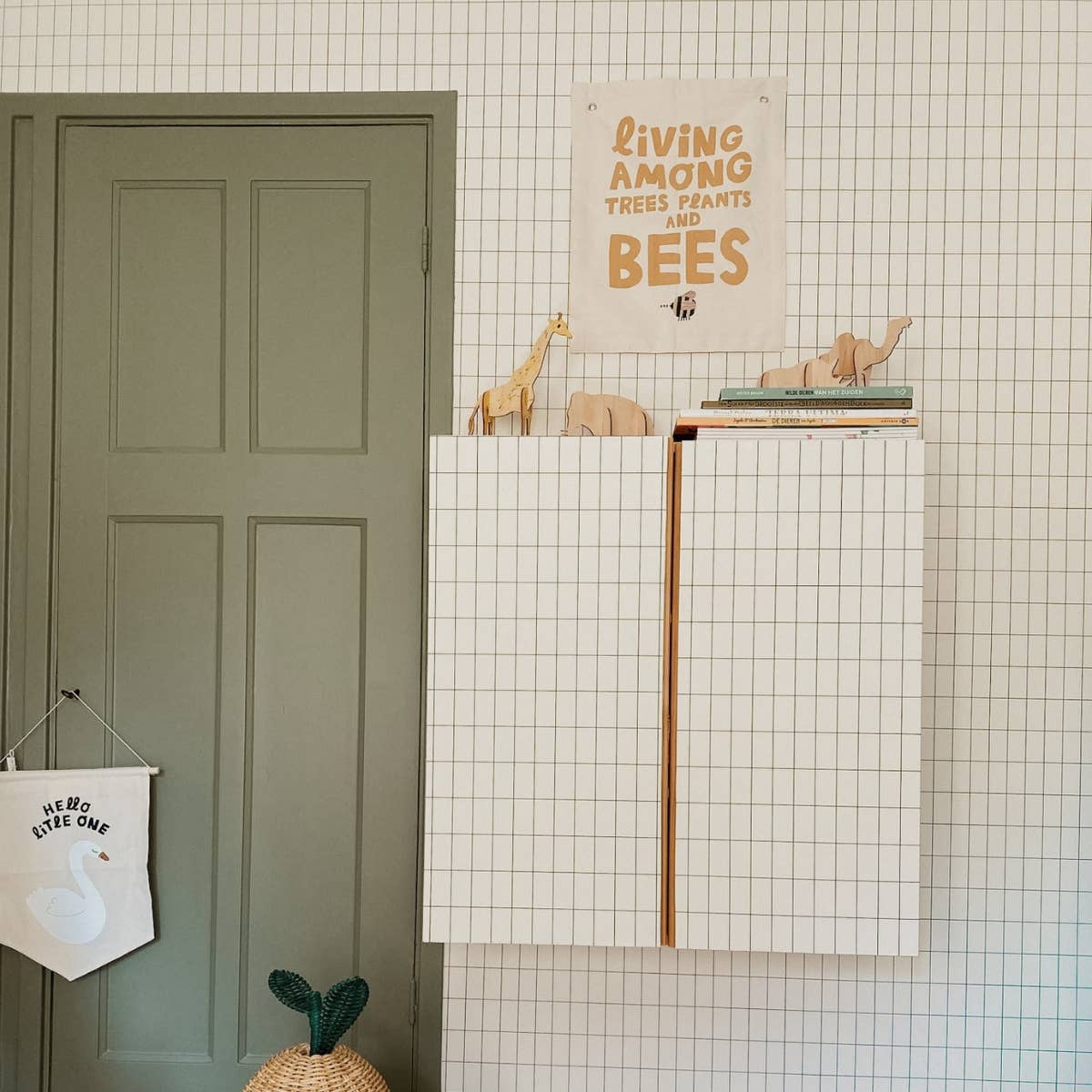 Imani Collective Hello Little One Canvas Hang Sign