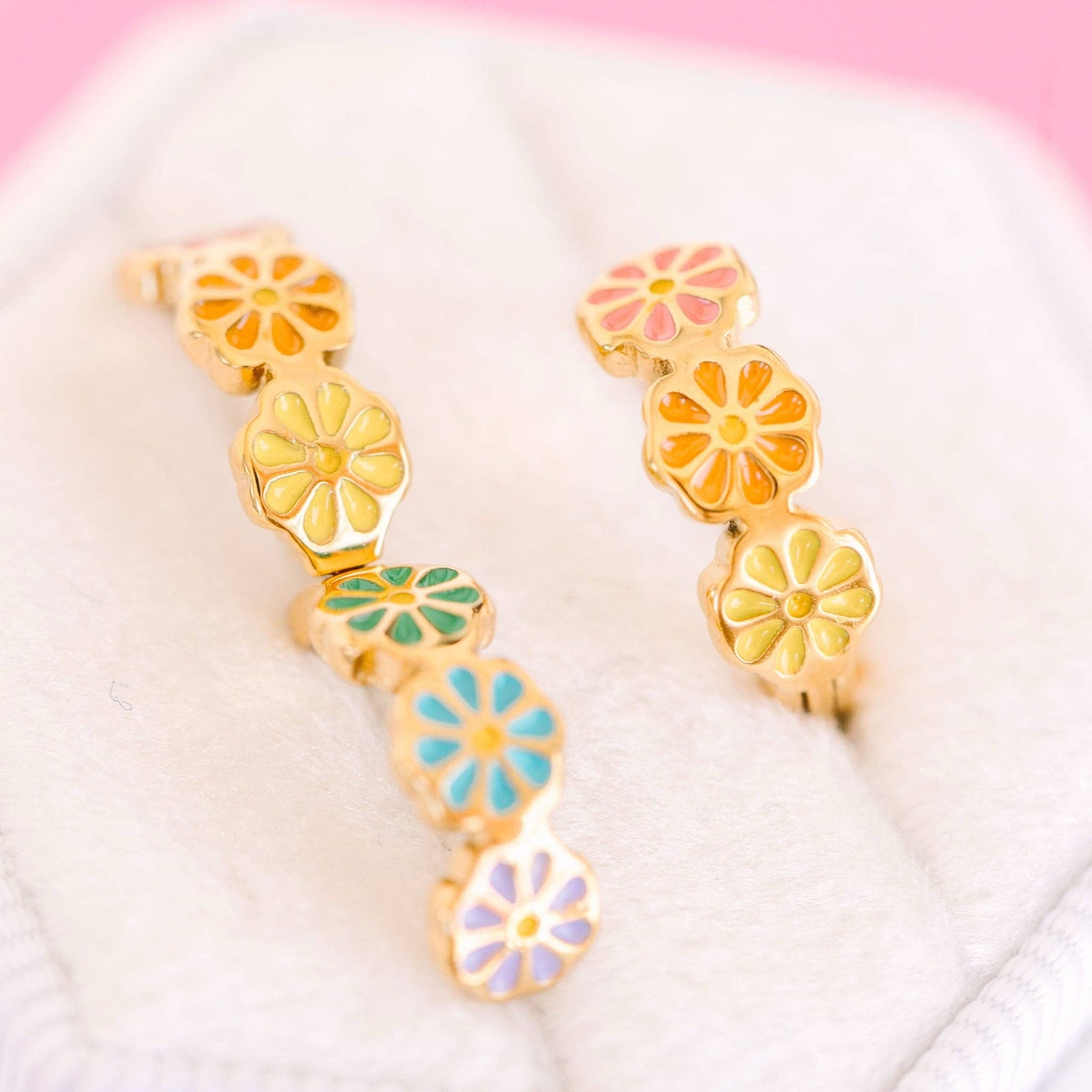 Pierced Co Colorful Daisy Huggies