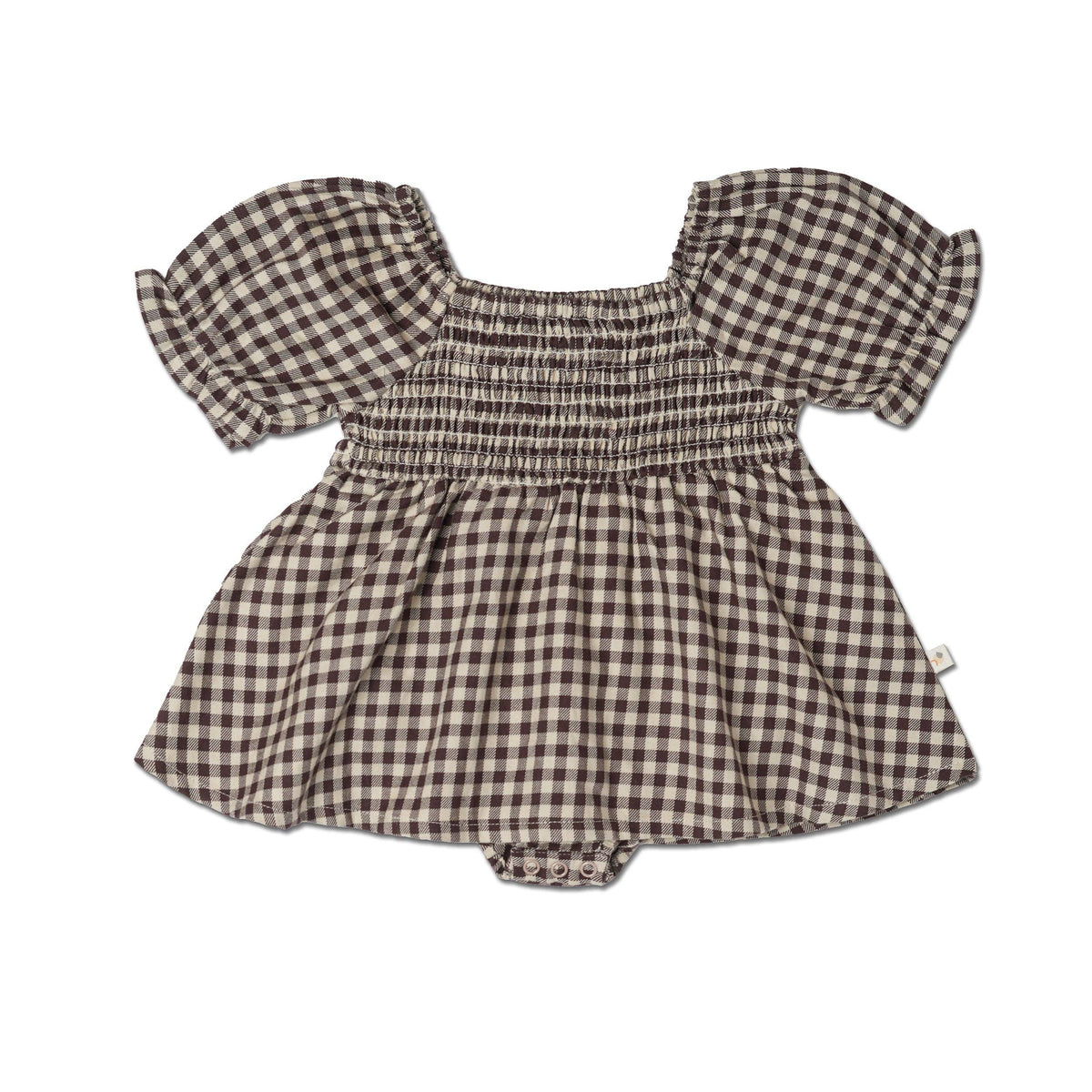 Makemake Organics Organic Smocked Dress | Gingham Checks