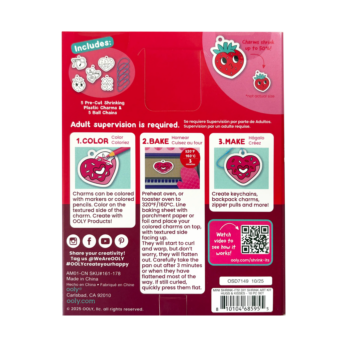 OOLY Mini Shrink-Its D.I.Y. Shrink Art Kit | Hugs & Kisses