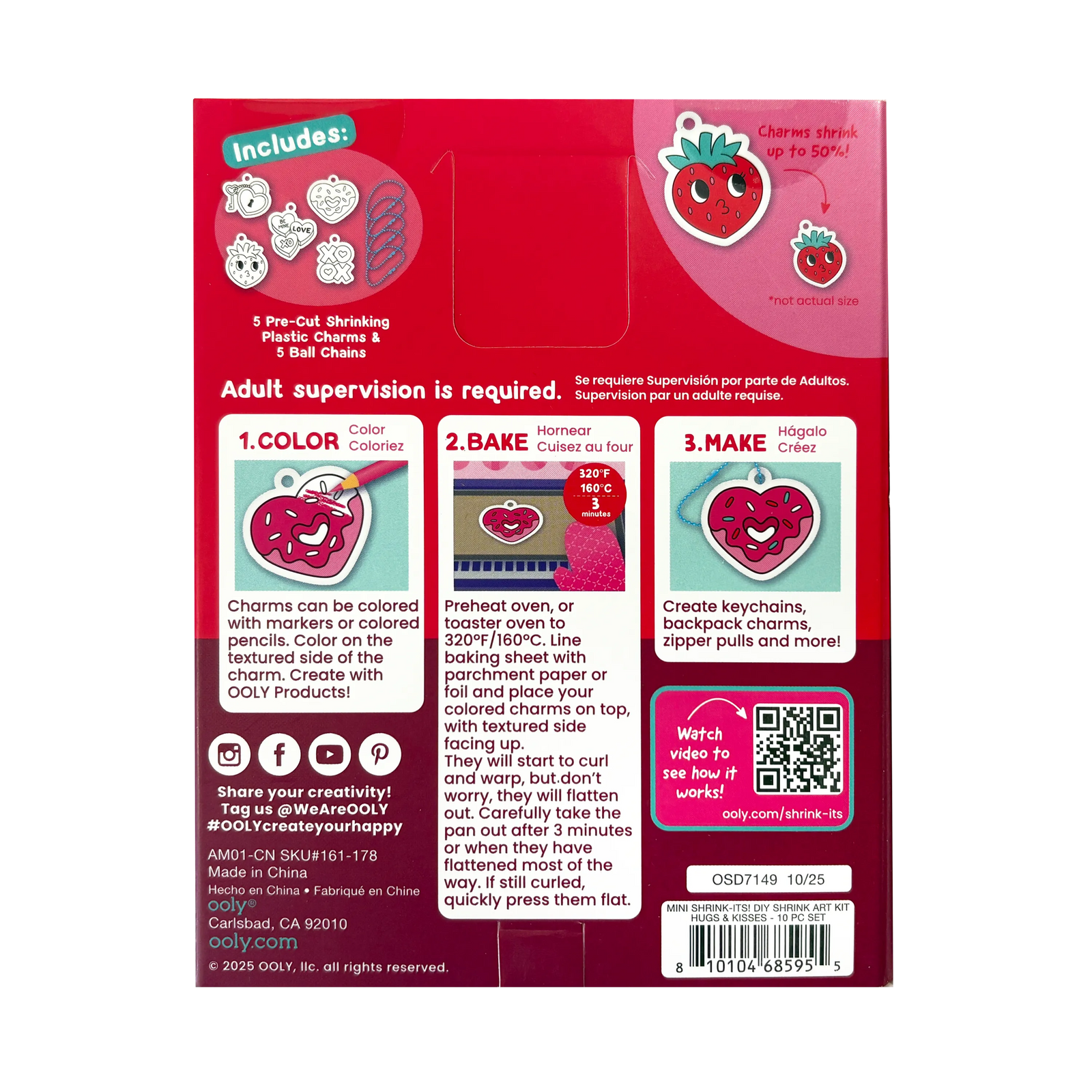 OOLY Mini Shrink-Its D.I.Y. Shrink Art Kit | Hugs & Kisses