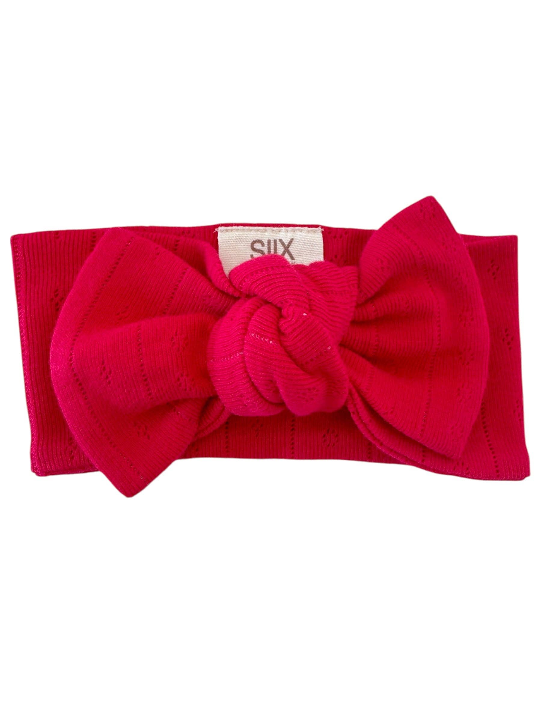 Red Organic Pointelle Bow