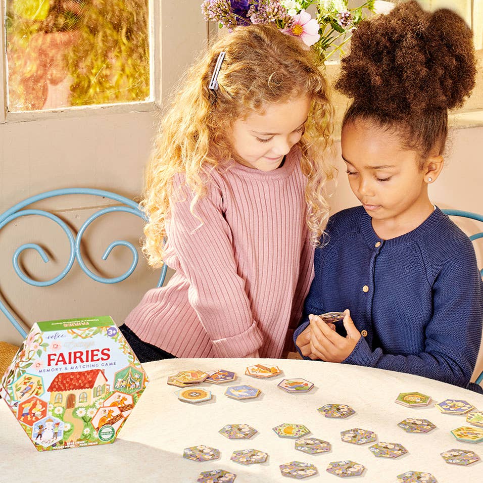 eeBoo Cottage Fairies Hexagon Memory & Matching Game