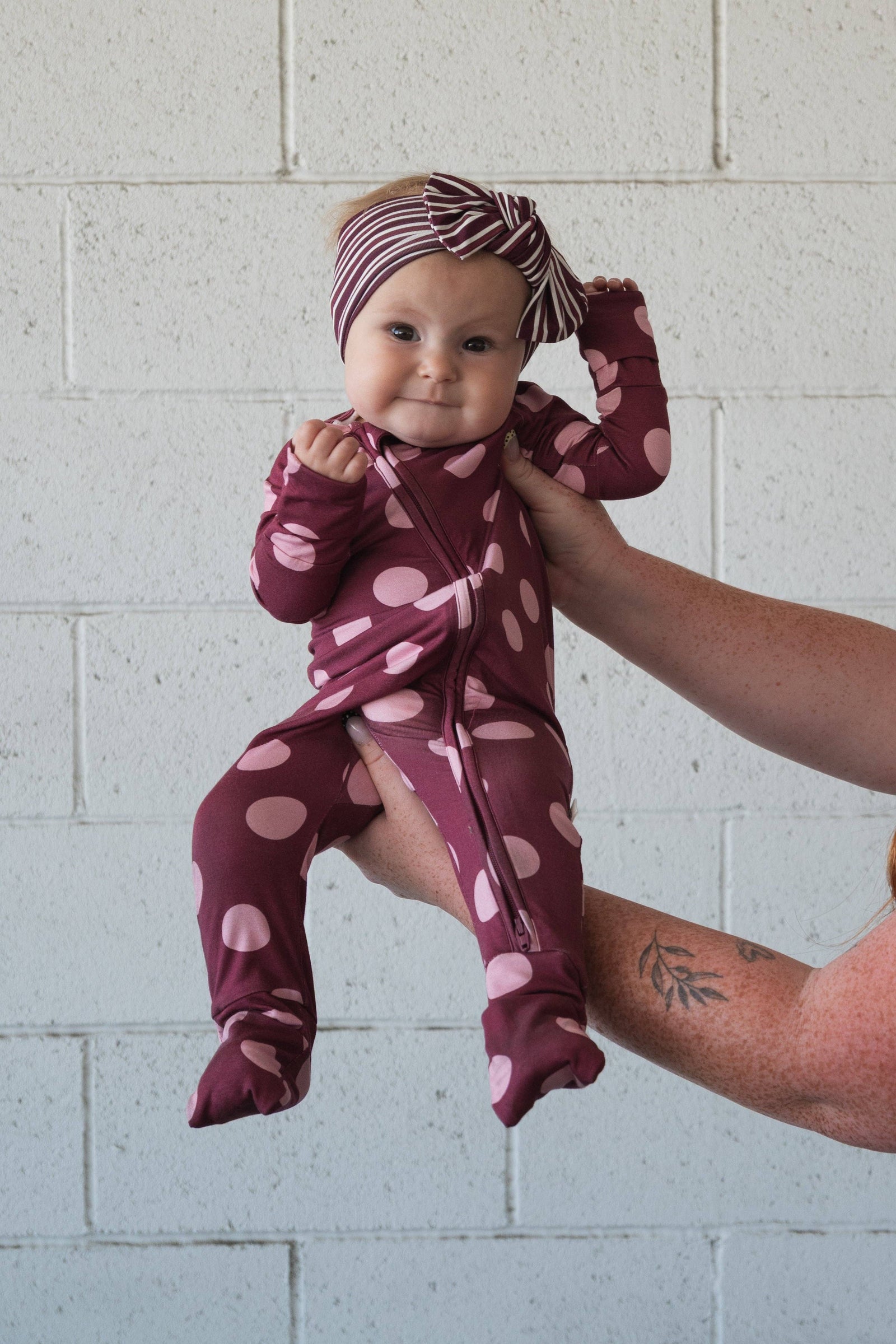 Forever French Baby Bamboo Zip Pajamas | Heather Rose Dot