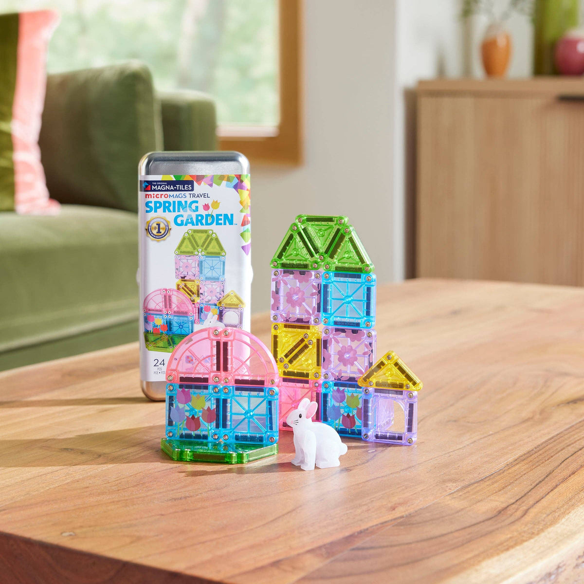 Magna-Tiles MicroMags Travel Set | Spring Garden