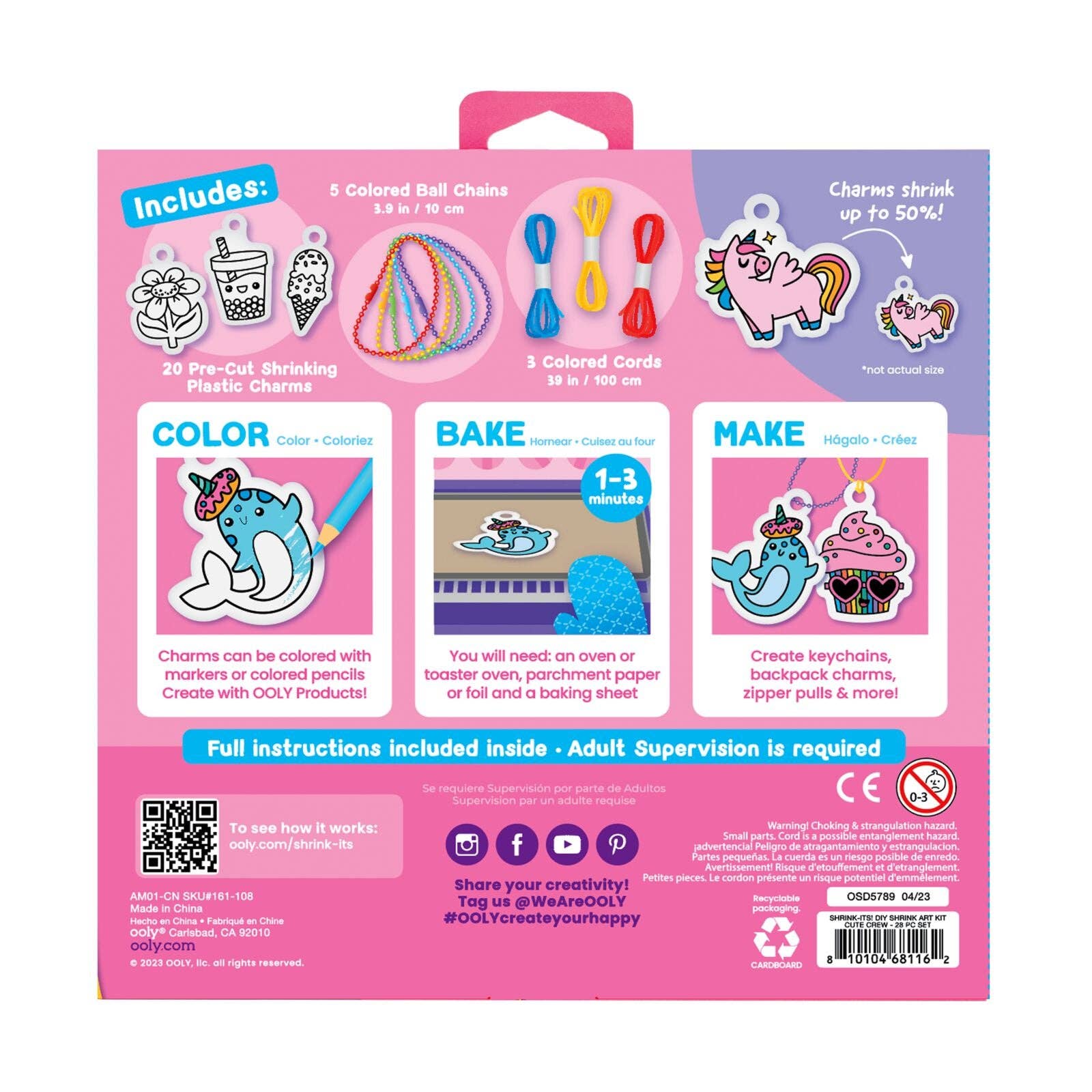 OOLY Shrink-Its! D.I.Y. Shrink Art Kit | Cute Crew