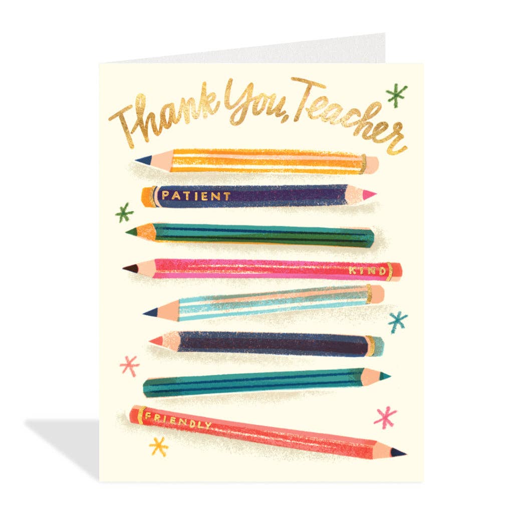 Halfpenny Postage Pencils Teacher Card