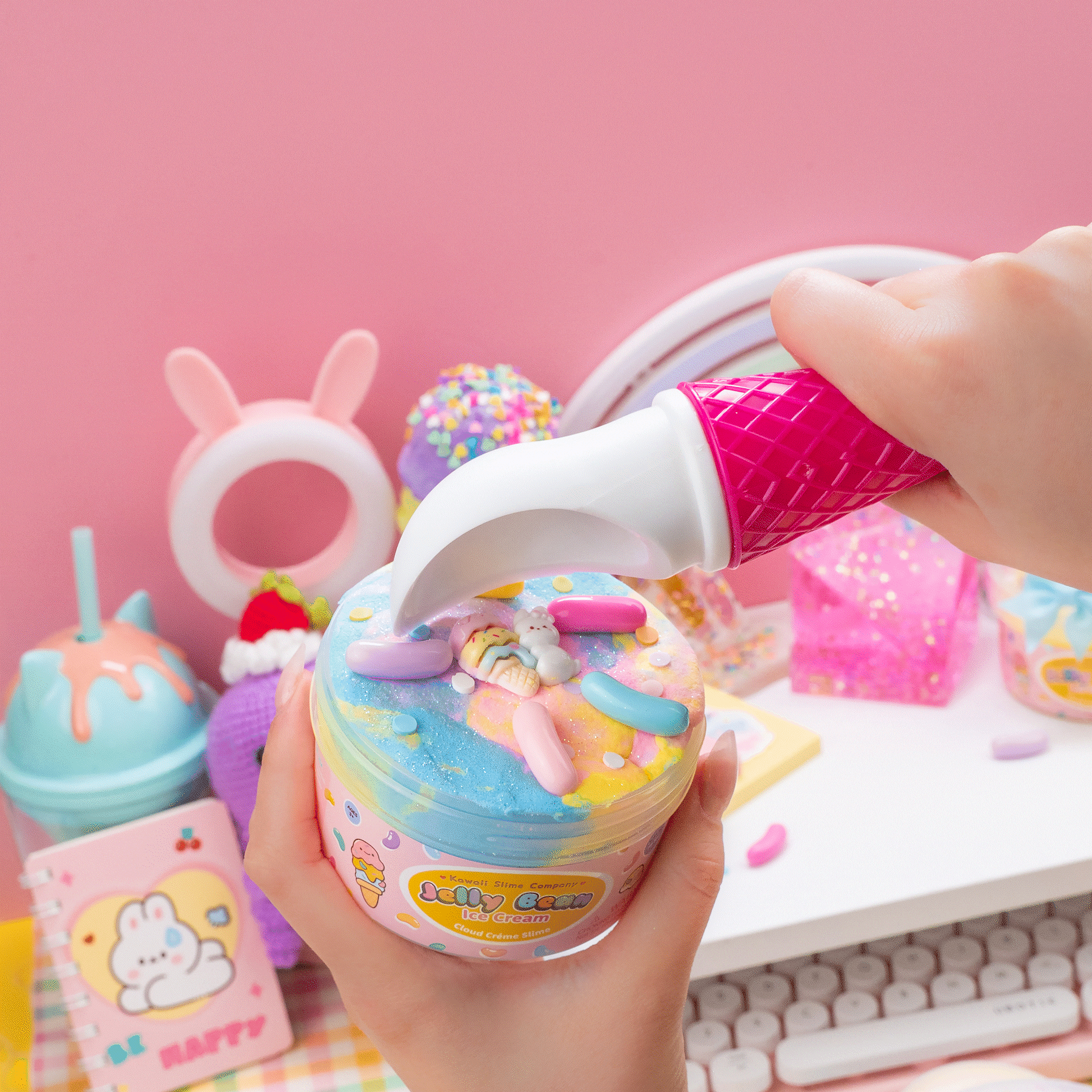 Kawaii Slime Company - Jelly Bean Ice Cream Cloud Creme Slime