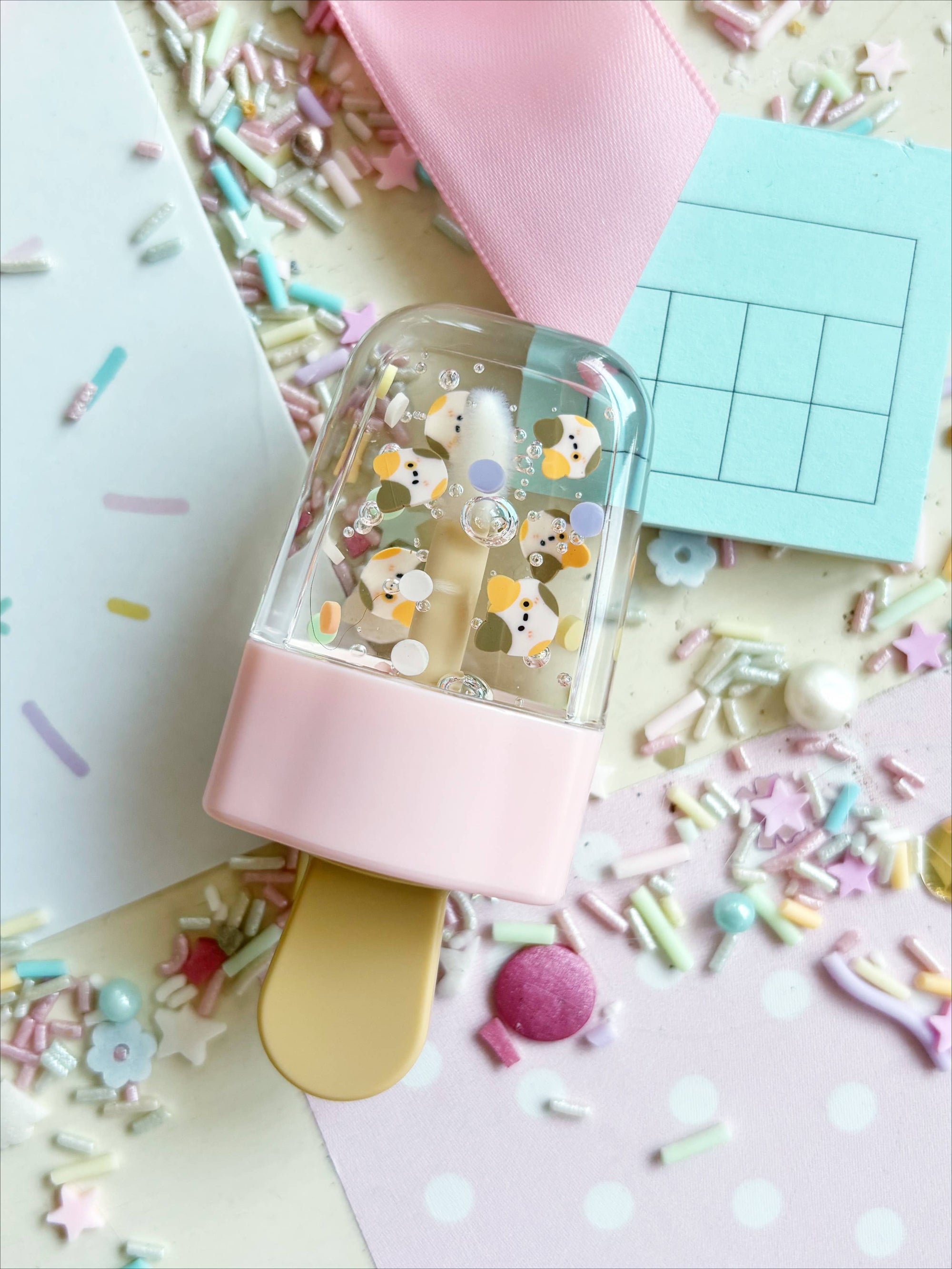 Cat with Confetti Popsicle Lipgloss