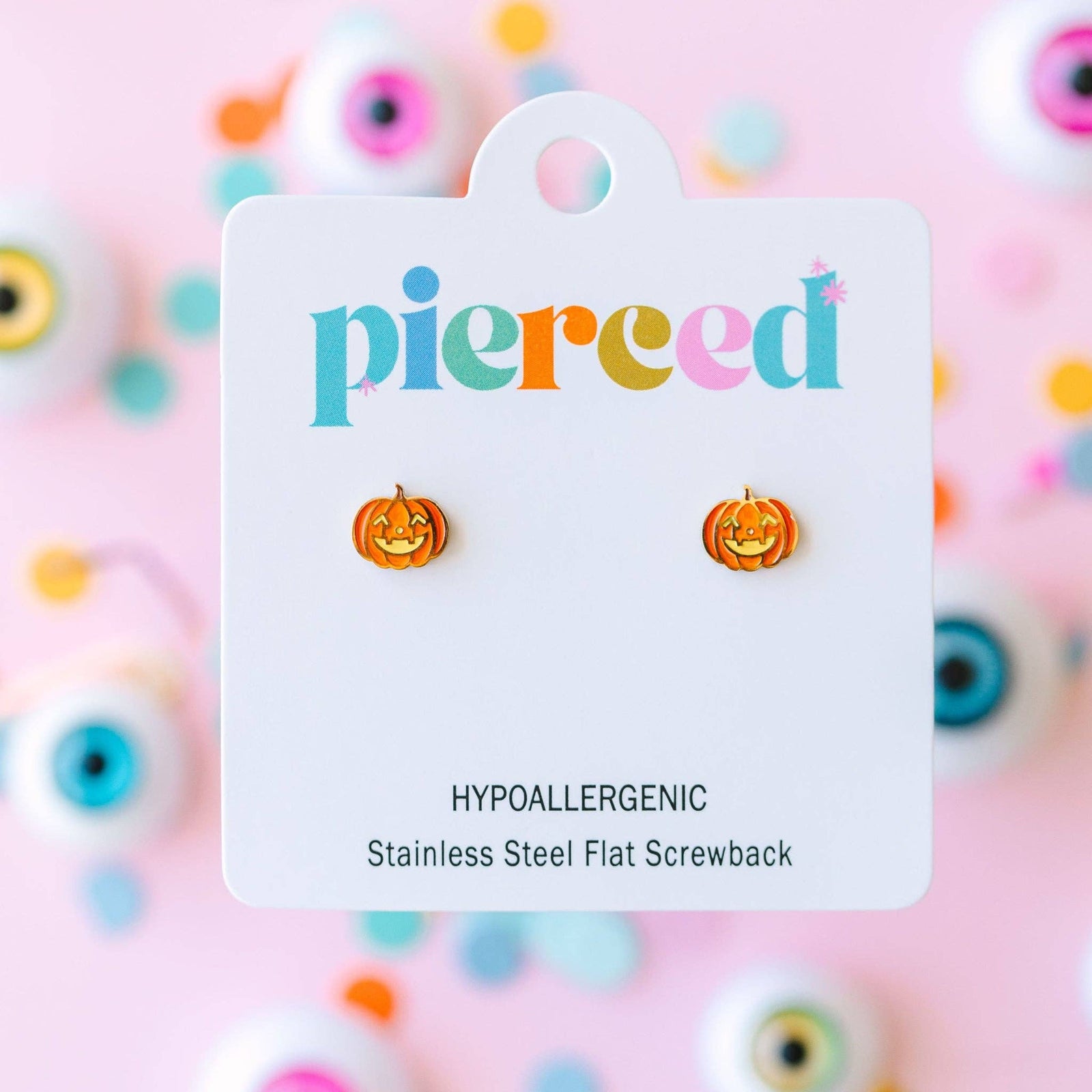 Pierced Co Jack-O-Lantern Screwback Earrings