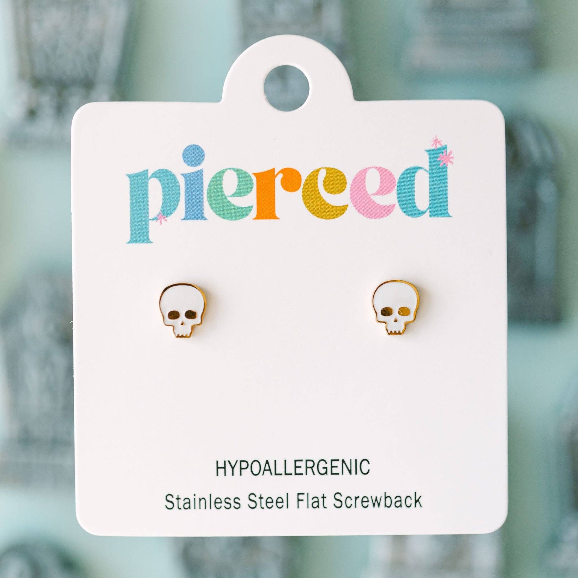 Pierced Co. Skull Screwback Earrings