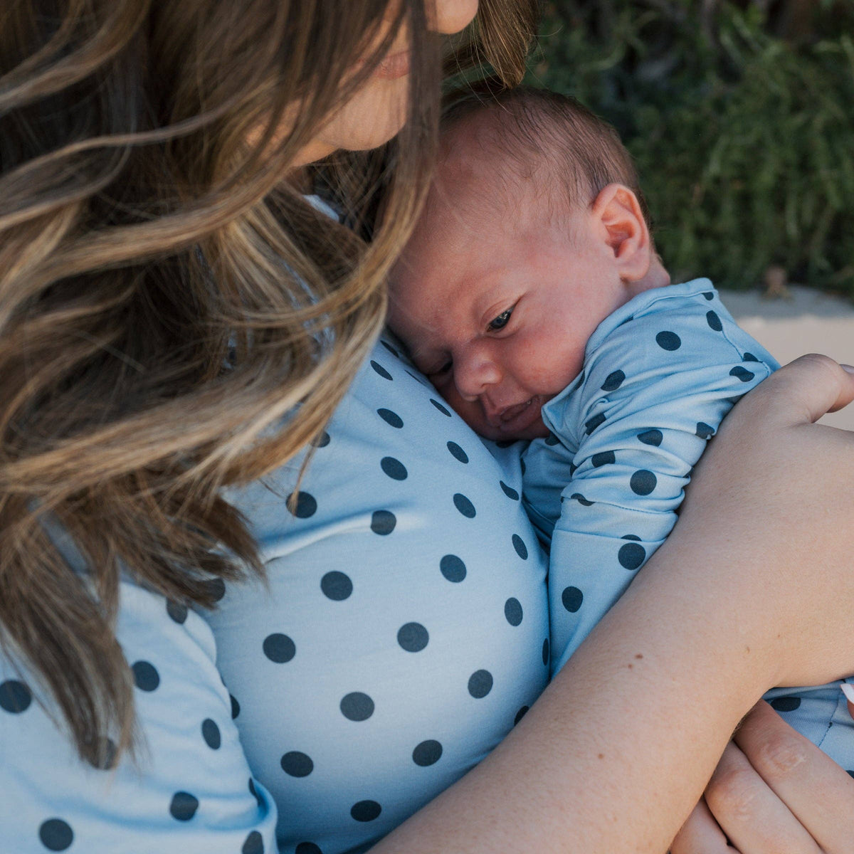 Forever French Baby Bamboo Zip Pajamas | Sully Blue Polka Dot