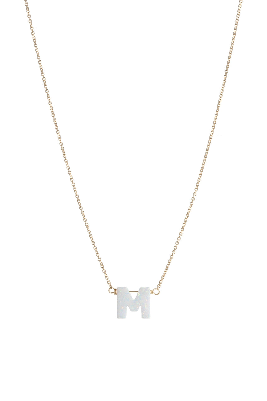 Opal Initial Necklace
