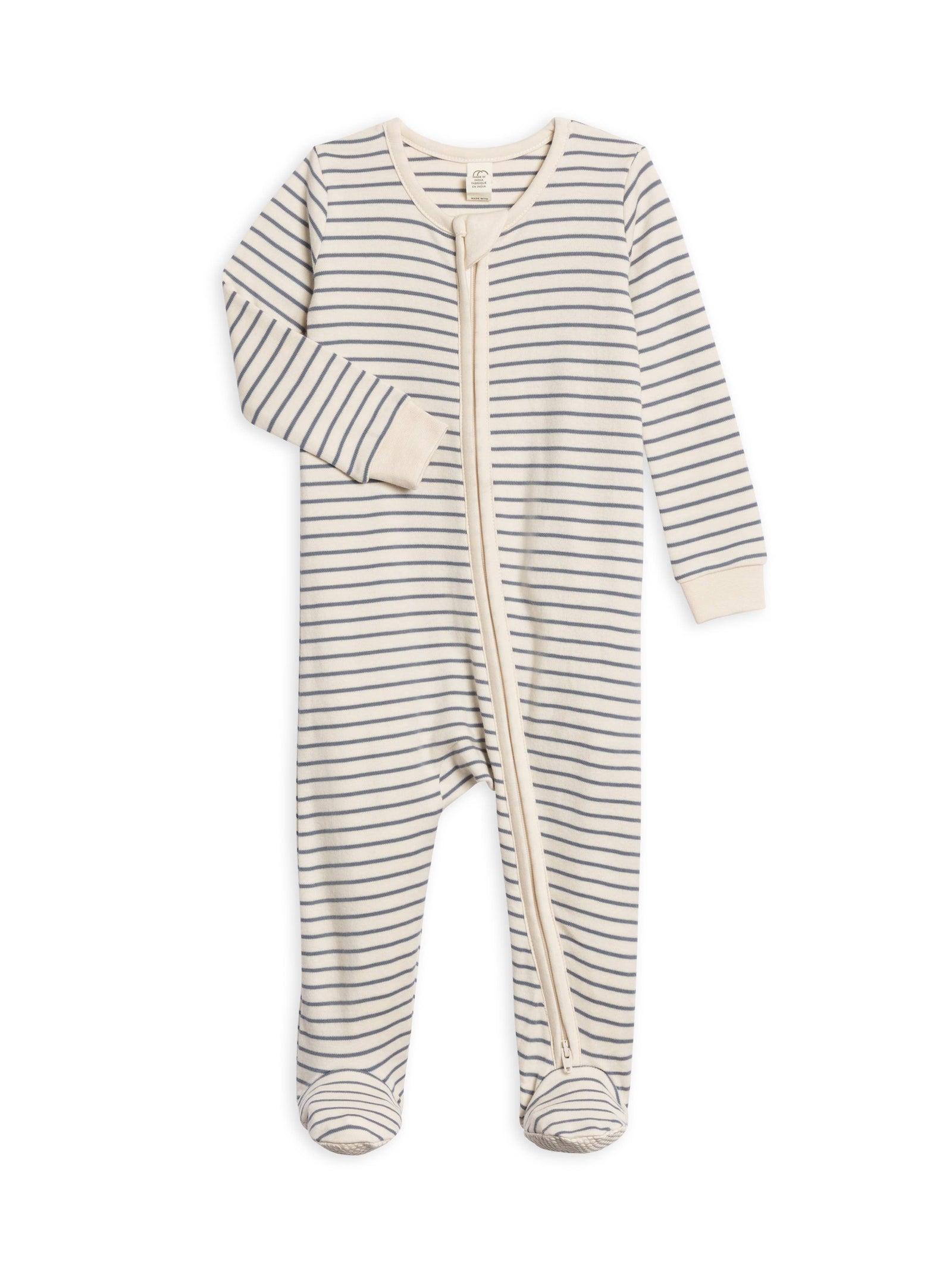 Colored Organics Peyton Zipper Sleeper | Denim Stripe