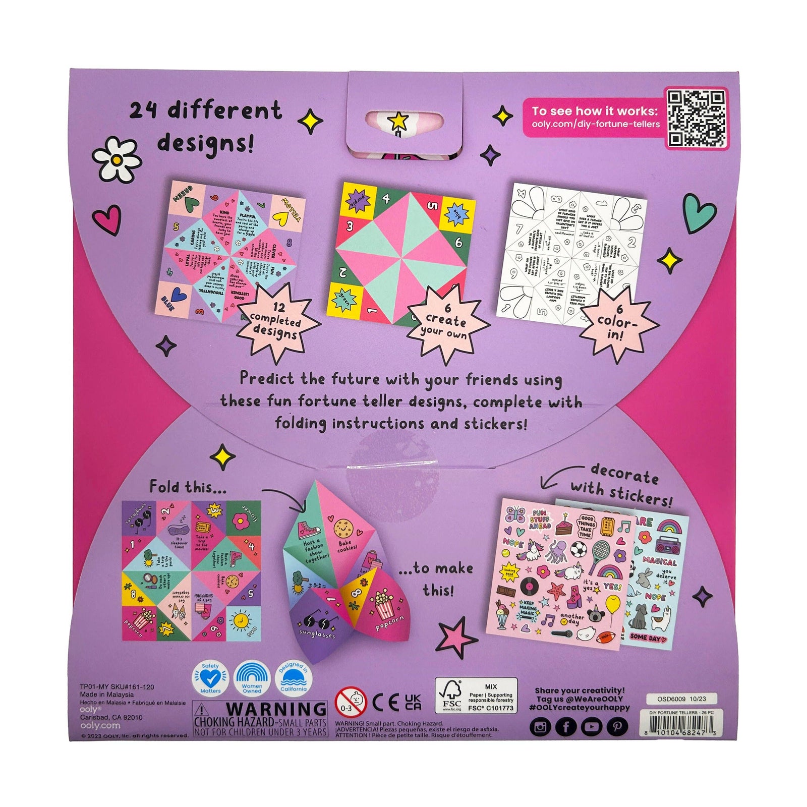 OOLY  D.I.Y. Fortune Tellers Activity Kit | Set of 24 Designs