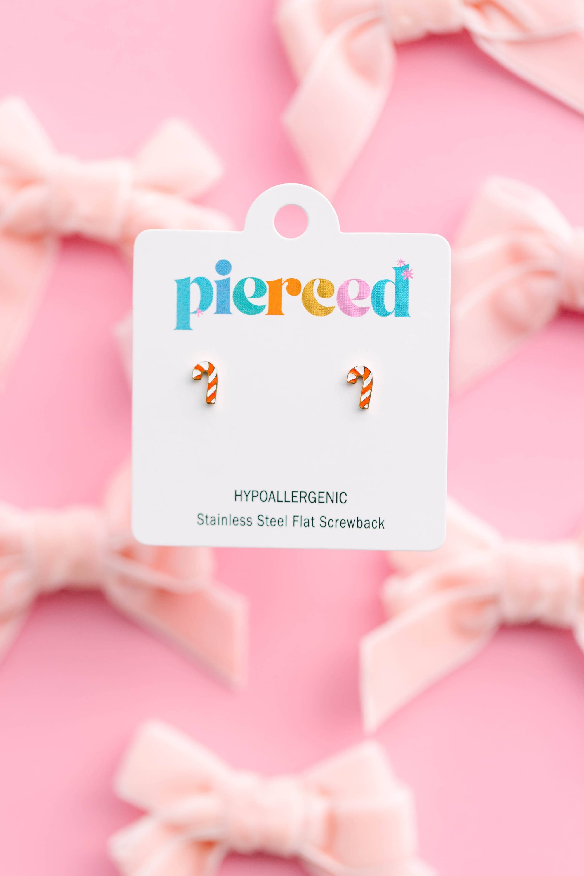 Pierced Co. Candy Cane Screwback Earrings