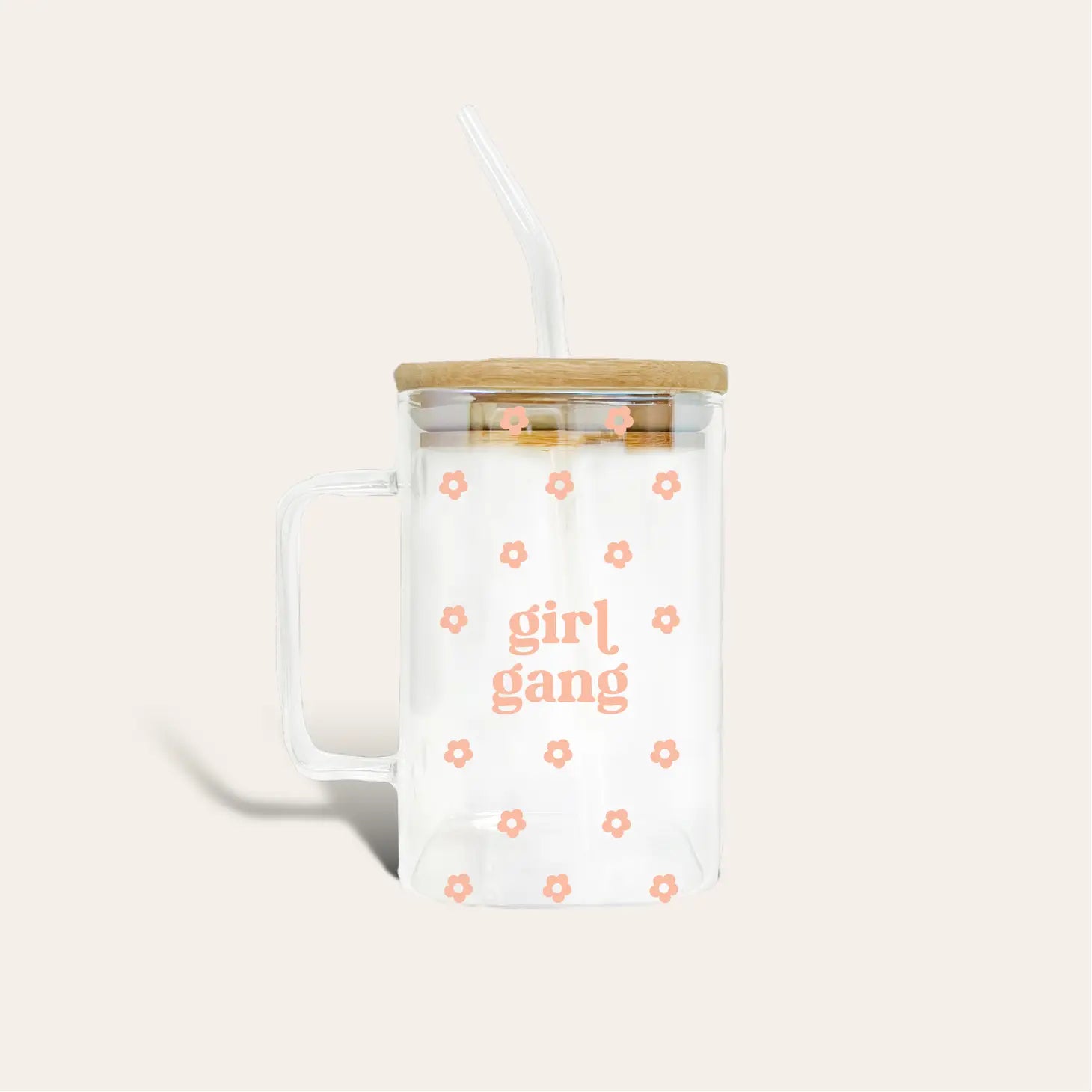 Square Glass Cup with Handle | Girl Gang