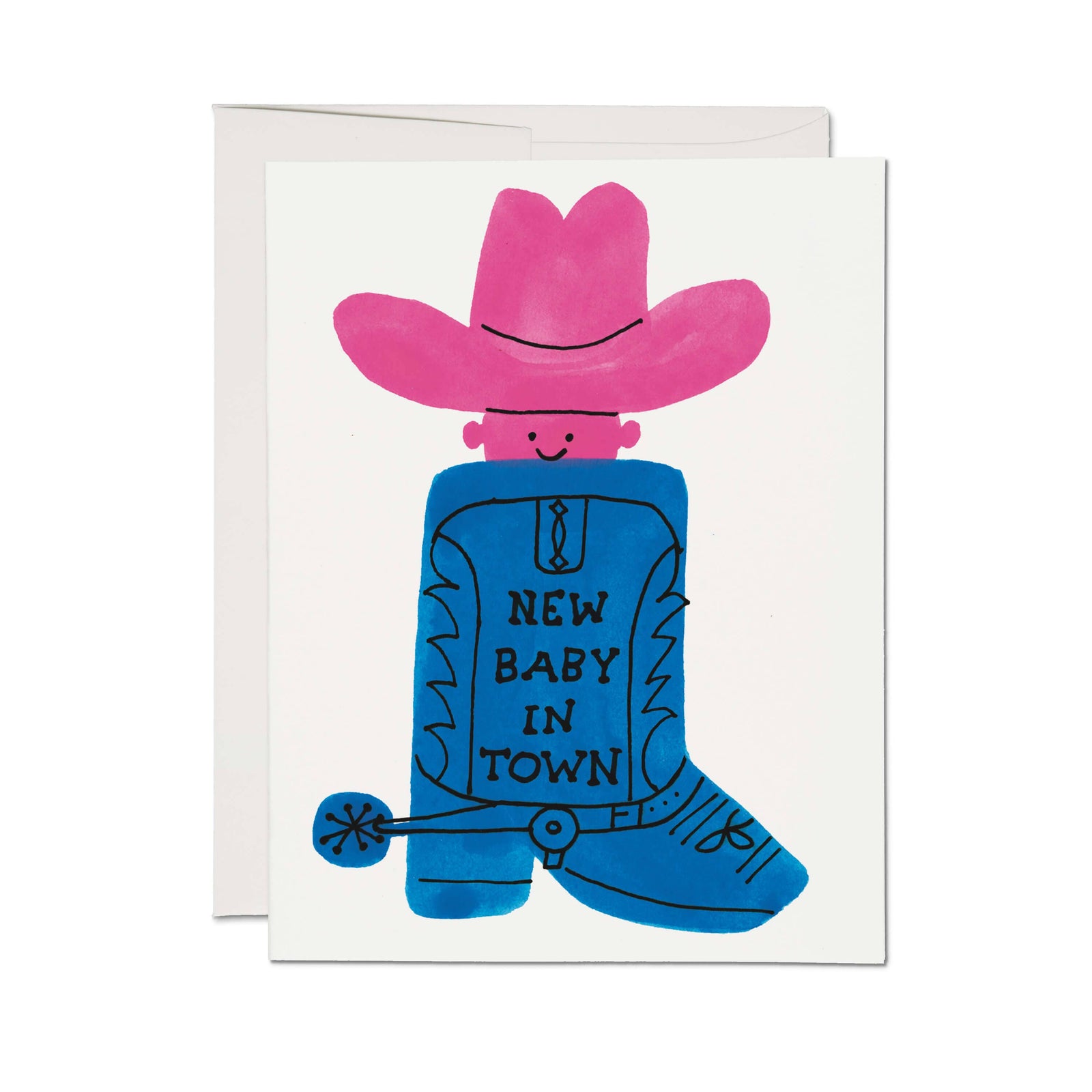 Red Cap Cards Boot Baby Greeting Card