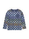 Tea Collection Long Sleeve Printed Pocket Tee | Rainbow Checkerboard