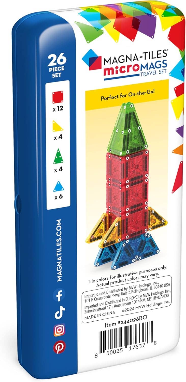Magna-Tiles | MicroMAGS 26-Piece Travel Set
