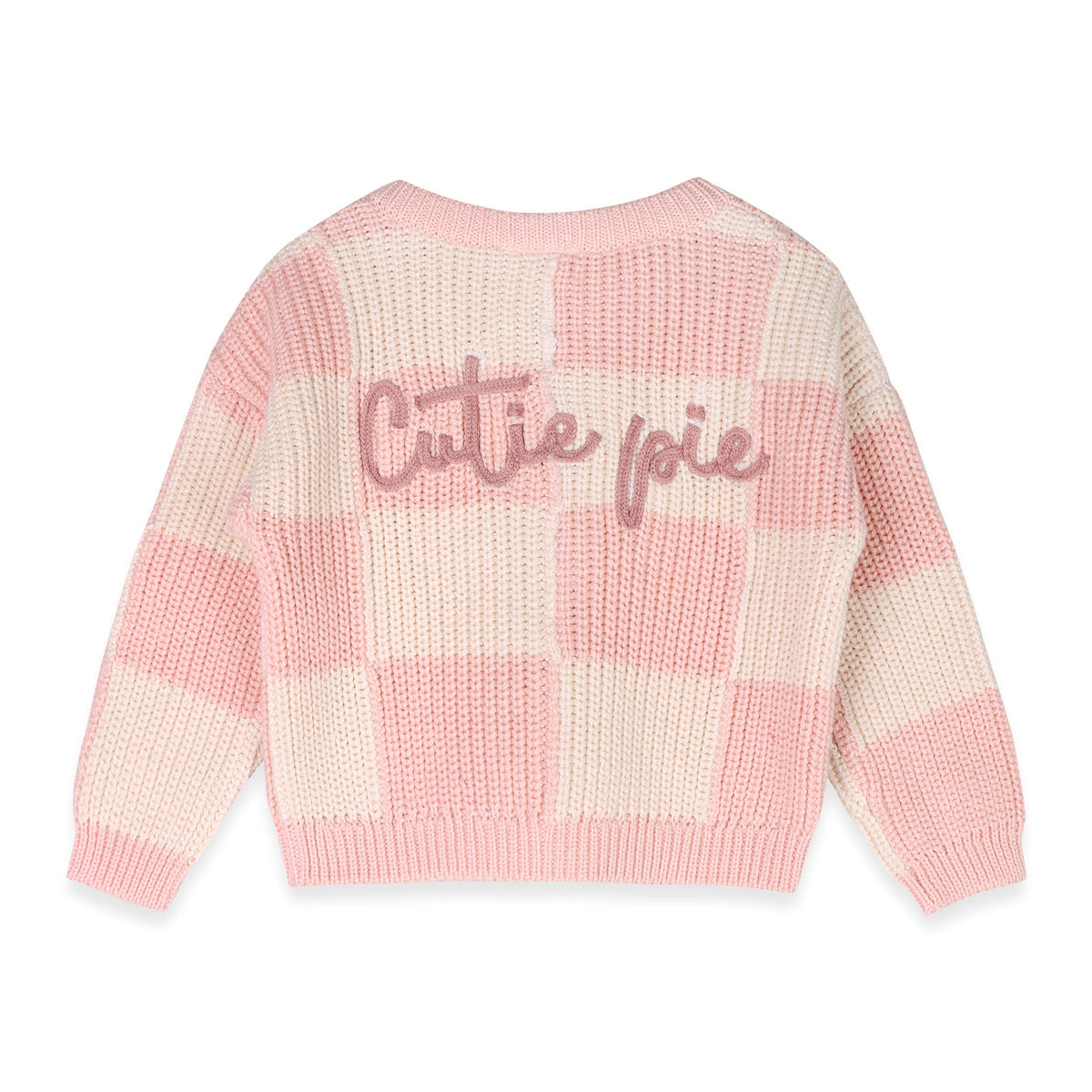 Viverano Organics Cutie Pie Checkered Slouchy Knit Baby Pullover