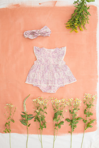 Louise Misha Baby Lena Romper | Pink Daisy Garden